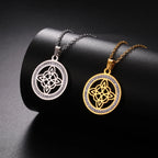 Collar Colgante Wiccano Nudo de Bruja Amuleto de Protección para Mujer oro