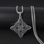 Wiccan Pendant Necklace Witch's Protection Knot Silver