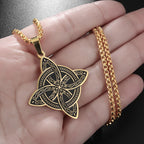 Wiccan Pendant Necklace Witch's Protection Knot Gold
