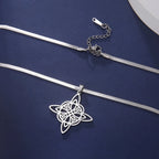 Wiccan Pendant Necklace Witch's Knot Women's Protective Amulet silver