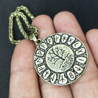 Collar Colgante Yggdrasil (plateado o dorado) bronce