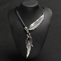 Silver Feather Necklace for Women