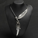 Silver Feather Necklace for Women