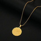 Collier pour femme avec pendentif Ayatul Kursi arabe or