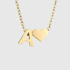 Collar para mujer con colgante de corazón e inicial - letra 