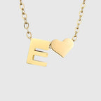 Collar para mujer con colgante de corazón e inicial - letra 