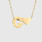 Collar para mujer con colgante de corazón e inicial - letra 