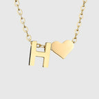 Collar para mujer con colgante de corazón e inicial - letra 