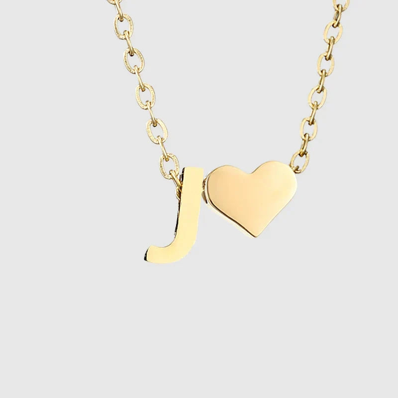 Collar para mujer con colgante de corazón e inicial - letra 