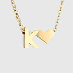Collar para mujer con colgante de corazón e inicial - letra 