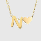 Collier pour femme avec pendentif coeur et initiale - lettre