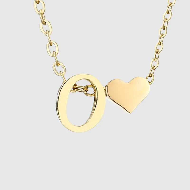 Collar para mujer con colgante de corazón e inicial - letra 