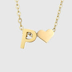 Collar para mujer con colgante de corazón e inicial - letra 