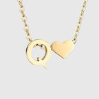 Collar para mujer con colgante de corazón e inicial - letra 