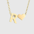 Collar para mujer con colgante de corazón e inicial - letra 
