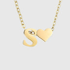 Collar para mujer con colgante de corazón e inicial - letra 