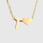 Collar para mujer con colgante de corazón e inicial - letra 