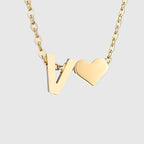 Collier pour femme avec pendentif coeur et initiale - lettre
