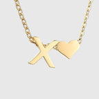 Collar para mujer con colgante de corazón e inicial - letra 