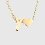 Collar para mujer con colgante de corazón e inicial - letra 