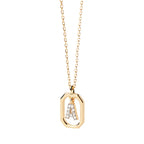 Collar para mujer con colgante hexagonal con inicial - letra 