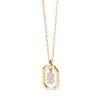 Collar para mujer con colgante hexagonal con inicial - letra 