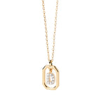 Collar para mujer con colgante hexagonal con inicial - letra 