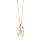 Collar para mujer con colgante hexagonal con inicial - letra 