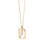 Collar para mujer con colgante hexagonal con inicial - letra 