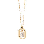 Collar para mujer con colgante hexagonal con inicial - letra 