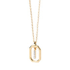 Collier femme avec pendentif hexagonale initiale i
