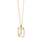Collier femme avec pendentif hexagonale initiale j