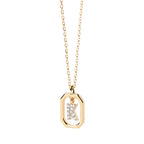 Collar para mujer con colgante hexagonal con inicial - letra 