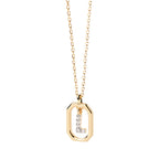 Collar para mujer con colgante hexagonal con inicial - letra 