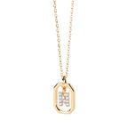 Collar para mujer con colgante hexagonal con inicial - letra 
