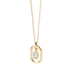 Collar para mujer con colgante hexagonal con inicial - letra 