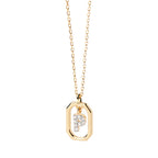 Collar para mujer con colgante hexagonal con inicial - letra 