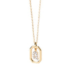 Collar para mujer con colgante hexagonal con inicial - letra 
