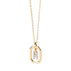 Collar para mujer con colgante hexagonal con inicial - letra 
