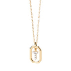 Collar para mujer con colgante hexagonal con inicial - letra 
