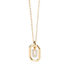 Collar para mujer con colgante hexagonal con inicial - letra 