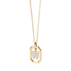 Collar para mujer con colgante hexagonal con inicial - letra 