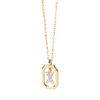Collar para mujer con colgante hexagonal con inicial - letra 