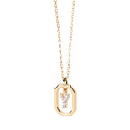 Collar para mujer con colgante hexagonal con inicial - letra 