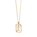 Collar para mujer con colgante hexagonal con inicial - letra 