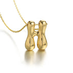 Women's necklace with initial letter pendant