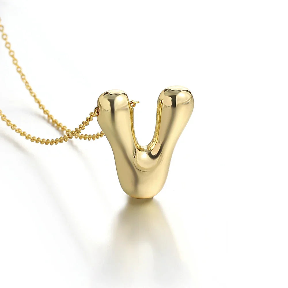 Women's necklace with initial letter pendant