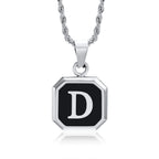 Collar para hombre con colgante hexagonal de inicial - letra 