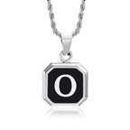 Collar para hombre con colgante hexagonal de inicial - letra 