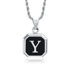 Collier homme avec pendentif hexagonale initiale y